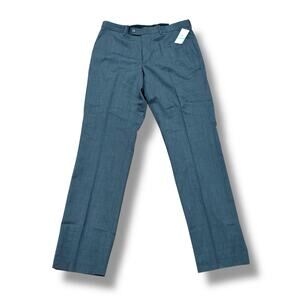 NWT Perry Ellis Men’s Size 34x34 Gray Dress Pants Trousers Flat Front $125